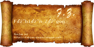 Fábián Zágon névjegykártya